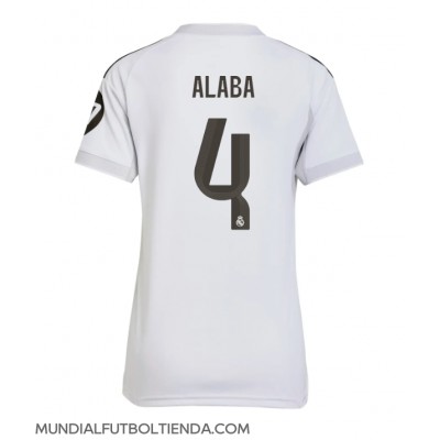Camiseta Real Madrid David Alaba #4 Primera Equipación Replica 2025-26 para mujer mangas cortas Camiseta Real Madrid David Alaba #4 Primera Equipación Replica 2025-26 para mujer mangas cortas